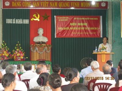 Hội nghị phổ biến Luật HTX 2012 tại UBND xã  Nghĩa Ninh